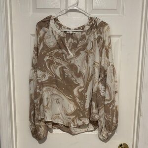 Anthropologie August Sky Swirled Blouse